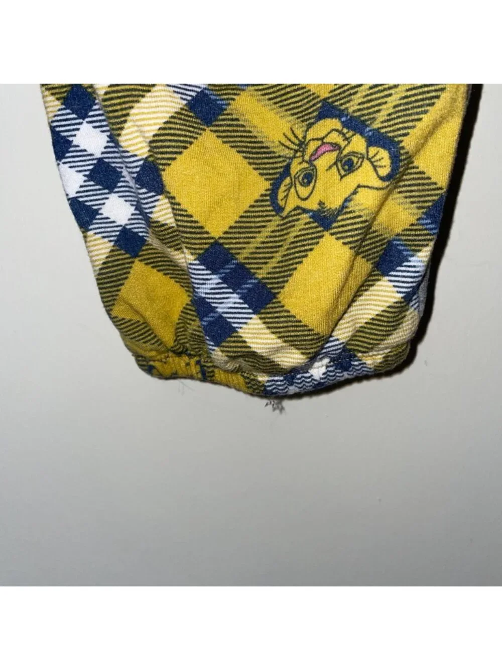 Disney The Lion King Simba Plaid Jogger Pants Yellow Gray Loungewear Size L - Picture 5 of 5